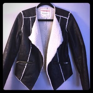 Faux suede and sheepskin jacket